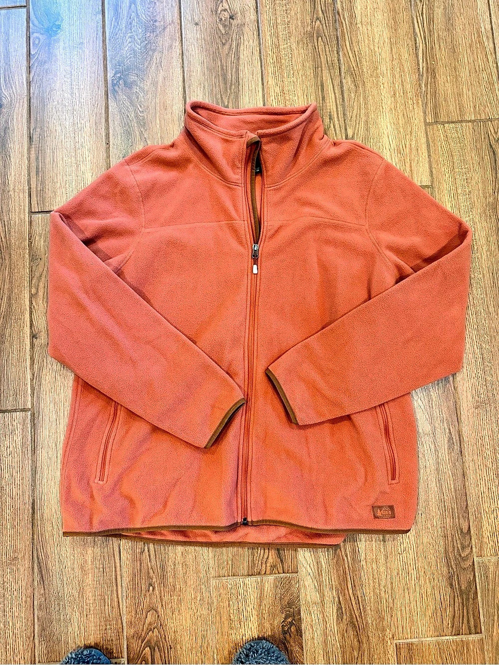 REI Co-op Men's full zip Fleece Jacket Orange 3XL
